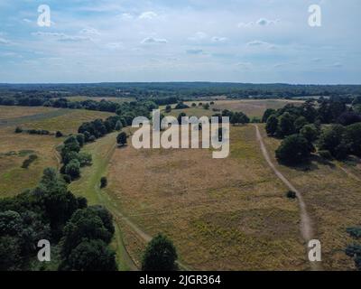 Luftaufnahme des Barcley Parks und der Bauernfelder. Stockfoto