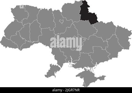 Locator Karte des OBLAST SUMY, UKRAINE Stock Vektor