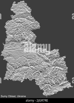 Topographische Reliefkarte des OBLAST SUMY, UKRAINE Stock Vektor