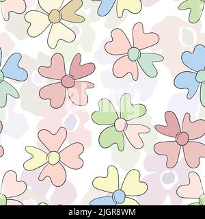 Nahtloses Blumenmuster mit Rosen auf Basis traditioneller Volkskunst-Ornamente. Bunte Blumen auf weißem Hintergrund. Doodle-Stil. Vektorgrafik Stock Vektor