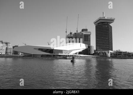 Amsterdam ADAM Lookout Tower and Eye Film Museum, Amsterdam, Nordholland, Niederlande. Stockfoto