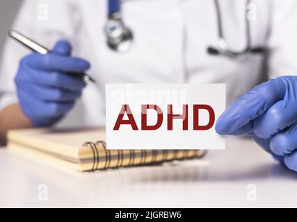 ADHD-Abkürzung, Wort. Konzept der Aufmerksamkeitsdefizit-Krankheit Stockfoto