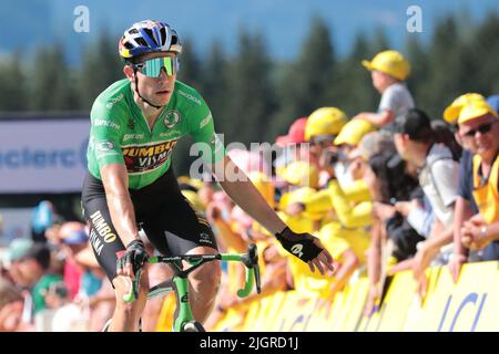 Megeve, Frankreich; 12.. Juli 2022; Tour de France - UCI Cycling Race, Etappe 10 von Morzine nach Megeve, Frankreich; Wout Van Aert Jumbo-Visma Stockfoto