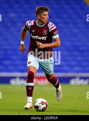 West Ham UnitedÕs Harrison Ashby beim Vorsaison-Freundschaftsspiel in der Portman Road, Ipswich. Bilddatum: Dienstag, 12. Juli 2022. Stockfoto