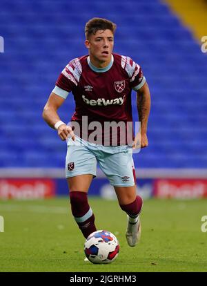 West Ham UnitedÕs Harrison Ashby beim Vorsaison-Freundschaftsspiel in der Portman Road, Ipswich. Bilddatum: Dienstag, 12. Juli 2022. Stockfoto