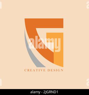 G-Logo im Buchstaben. Kreatives Design Buchstaben in orange Farbe. Kreatives Design Illustration Vorlage Logo Symbol Stock Vektor