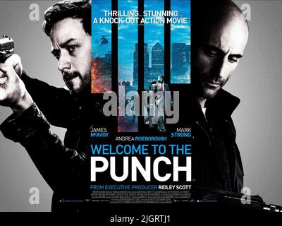 JAMES MCAVOY, MARK STRONG, Plakat, WILLKOMMEN IN DER PUNCH, 2013 Stockfoto