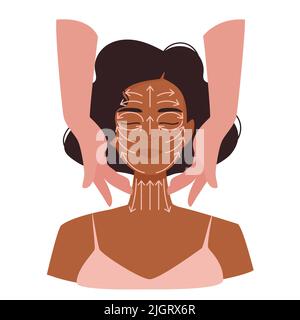 Infografik zur Gesichtsmassage von oben Stock Vektor