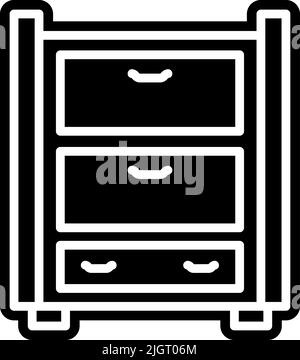 Möbel Schubladen Symbol . Stock Vektor