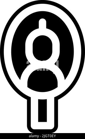 Friseursalon und Friseurladen Handspiegel Icon . Stock Vektor