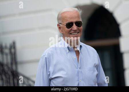 Washington, DC, USA, 12. Juli 2022, Der Präsident der Vereinigten Staaten, Joe Biden, veranstaltet am Dienstag, den 12. Juli 2022, das Kongress-Picknick im Weißen Haus in Washington, DC. (Foto von Chris Kleponis/Pool/ABACAPRESS.COM) Stockfoto