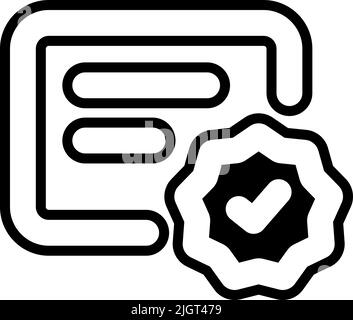Online-Shopping-Zertifikat Symbol . Stock Vektor