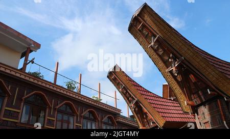 Toraja traditionelles Haus Stockfoto