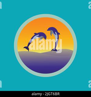 Dolpin-Logo. Das Logo hat eine moderne Form und eignet sich für die Anzeige in jedem Bereich. Stock Vektor