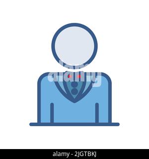 Bräutigam-Symbol. Symbol im Zusammenhang mit Hochzeit. Linearer Stil für Farbsymbole. Einfaches Design bearbeitbar Stock Vektor