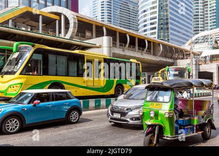 Bus Rapid Transit Terminal Station, Sathorn, Bangkok, Thailand Stockfoto