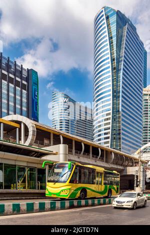 Bus Rapid Transit Terminal Station, Sathorn, Bangkok, Thailand Stockfoto