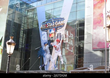 Gesamtansicht der Innenstadt von Los Angeles für die Einrichtung des Capital One Play Ball Park, Dienstag, 12. Juli 2022, in Los Angeles, Kalifornien (Jevone Moore/Image o Stockfoto