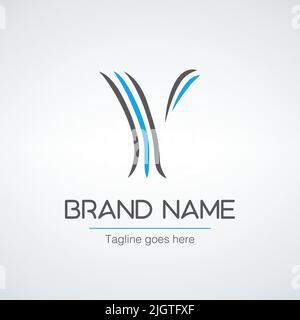 Alphabet Buchstabe Y Initial Logo-Design in einer einfachen eleganten Schriftart, einzigartige moderne kreative Corporate Symbol. Vektorgrafik auf weißem Material isoliert Stock Vektor