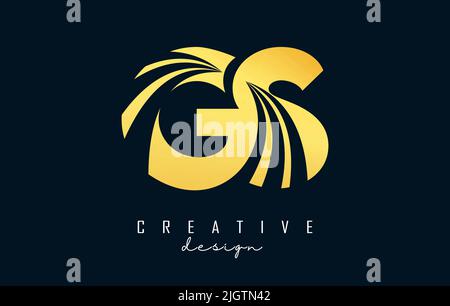 Kreatives, blaues GS g s-Logo mit führenden Linien und Straßenkonzept. Buchstaben mit geometrischem Design. Vektorgrafik mit Buchstaben und Schnitten. Stock Vektor