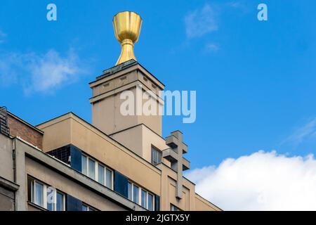 Das Hus Congregational House, oder Husův sbor, ist eine hussitische Kirche in der Farského Straße in Holešovice, Prag, Tschechische republik Stockfoto