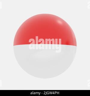 3D Darstellung des Globus in Indonesien Länder Flagge für Symbol oder Symbol. Stockfoto