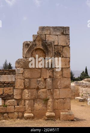 Ruinen der Umayyad Aanjar im Beeka-Tal, gouvernement Beqaa, Anjar, Libanon Stockfoto