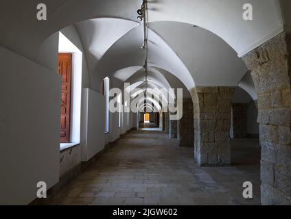 Die Bögen des Beiteddine-Palastes aus dem 19.. Jahrhundert, das Governorat des Libanon, Beit ed-Dine, Libanon Stockfoto