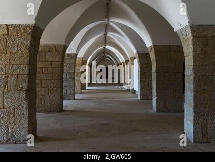 Die Bögen des Beiteddine-Palastes aus dem 19.. Jahrhundert, das Governorat des Libanon, Beit ed-Dine, Libanon Stockfoto