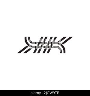Buchstabe hk Tags Design geometrisches Design Logo Vektor Stock Vektor