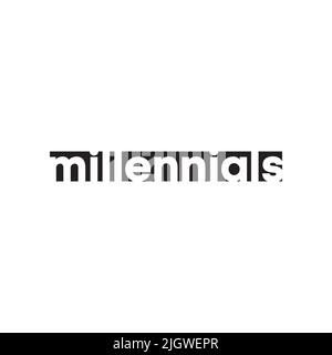 Design-Vektor für Millennials auf weißem Hintergrund. Stock Vektor