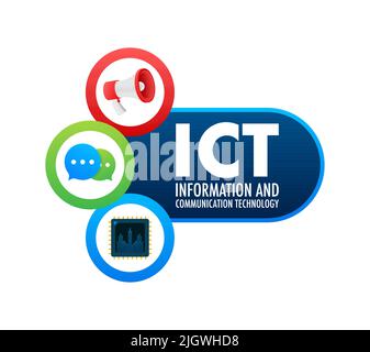 ICT, tolles Design für jeden Zweck. Vektorhintergrund. Digitales Sicherheitskonzept Stock Vektor