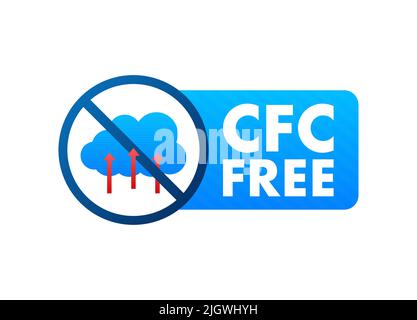 CFC-Freizeichen. Fluorchlorkohlenwasserstoffe oder Freon. Vektorgrafik. Stock Vektor