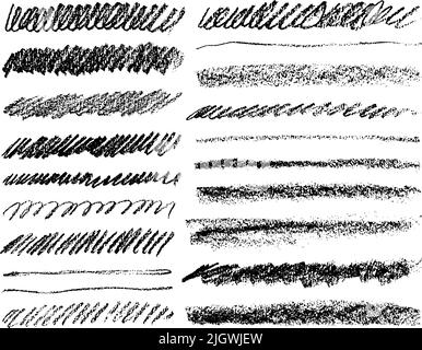 Handgezeichneter Vektor für schwarze Holzkohlestrichen. Stock Vektor