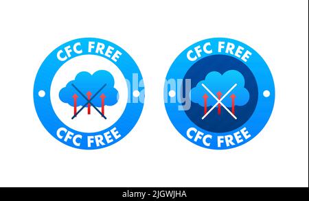 CFC-Freizeichen. Fluorchlorkohlenwasserstoffe oder Freon. Vektorgrafik. Stock Vektor