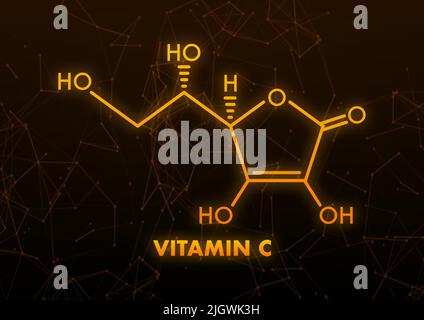 3D Vitamin C Formel für Konzeptdesign. Gesundheitskonzept Stock Vektor