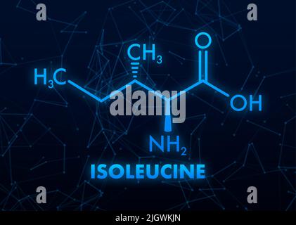 Isoleucin-Aminosäure. Chemische Molekülformel. Vektorgrafik. Stock Vektor