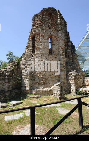 Europa, Italien, Lombardei, VareseDas archäologische Gebiet von Castelseprio mit den Ruinen eines Dorfes, das im 13. Jahrhundert zerstört wurde. Unesco - Wor Stockfoto