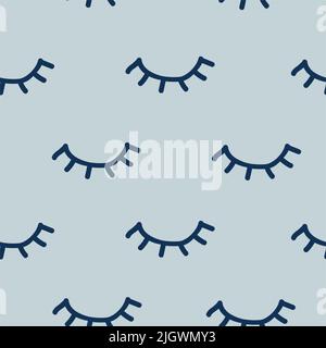 Muster mit geschlossenen Augen Wimpern Traum Stock Vektor