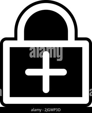 Schlosssymbol hinzufügen . Stock Vektor