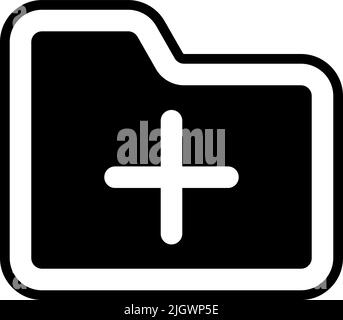 Ordnersymbol hinzufügen . Stock Vektor