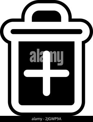 Papierkorb-Symbol hinzufügen . Stock Vektor