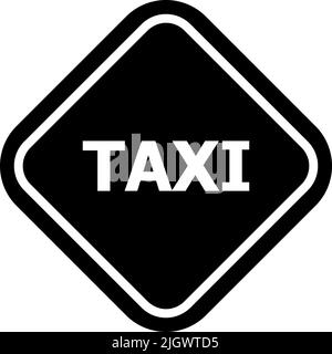 Ein diamantförmiges Taxi-Schild. Taxistand. Bearbeitbarer Vektor. Stock Vektor
