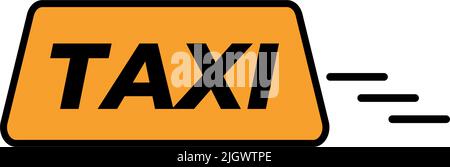 Orangefarbenes Symbol für das Taxidach. Bearbeitbarer Vektor. Stock Vektor