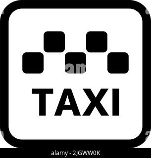 Taxi Symbol und Taxi Logo Box Symbol. Bearbeitbarer Vektor. Stock Vektor