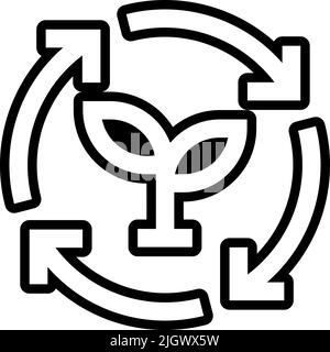 Symbol für Kreislaufwirtschaft und Nachhaltigkeit . Stock Vektor