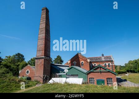 Twyford Waterworks, eine konservierte edwardianische Wasserpumpen- und Reinigungsstation in Hampshire, England, Großbritannien. Besucherattraktion, Museum Stockfoto