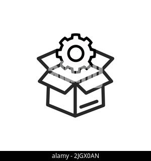 Optimierung außerhalb der Box - minimale Linie Web-Symbol. Einfache Vektor-Illustration. Konzept für Infografik, Website oder App. Stock Vektor
