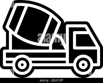 Bauwerkzeuge Zement LKW Symbol . Stock Vektor