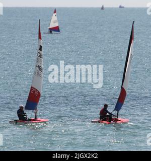 Mann der Kent Regatta eine Segelveranstaltung in Broadstairs, Kent Stockfoto